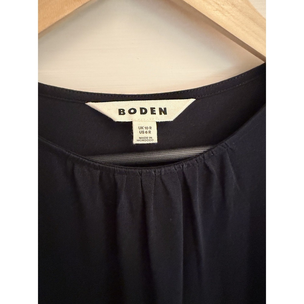 Boden Women's Alexandra Black Jersey Midi Dress Long Sleeve Minimalist Guest 6R - Picture 3 of 7